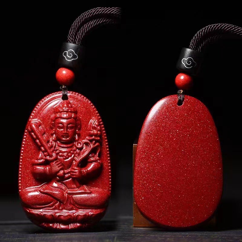 Cinnabar Benmingfo Pendant Purple Gold Sand Patron Saint Twelve Zodiac Cow Pendant Woolen Chain Necklace For Men And Women Benmingfen - Image 4