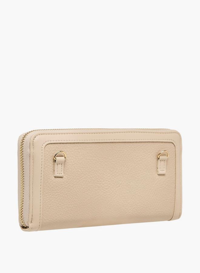 Flora Bella By Shoexpress Solid Zip Around Wallet with Detachable Strap - Image 3