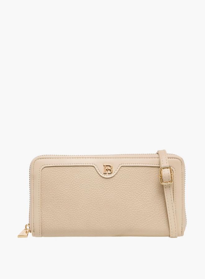 Flora Bella By Shoexpress Solid Zip Around Wallet with Detachable Strap - Image 1