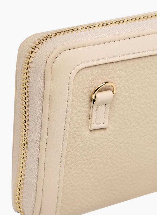 Flora Bella By Shoexpress Solid Zip Around Wallet with Detachable Strap - Image 5