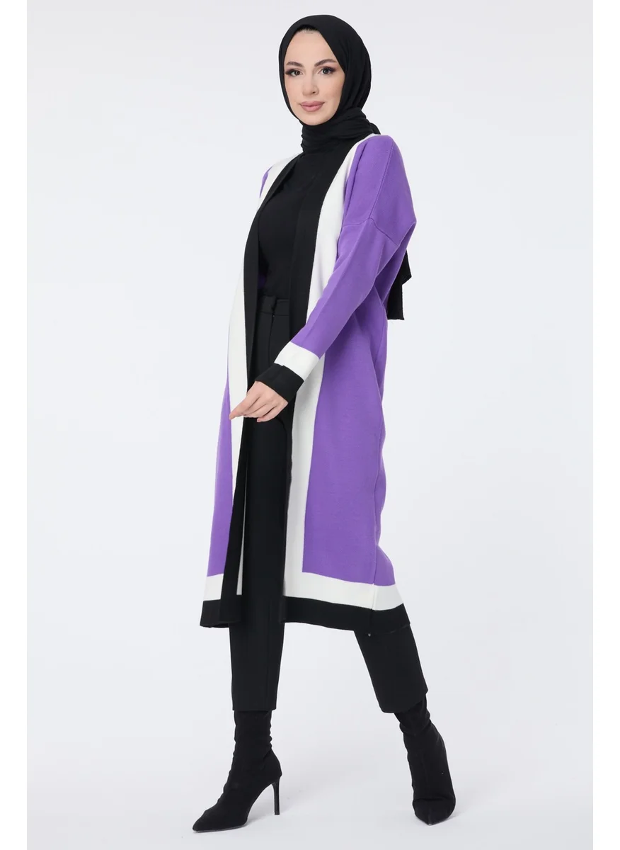 Tofisa 23734-PURPLE Knitted Cardigan