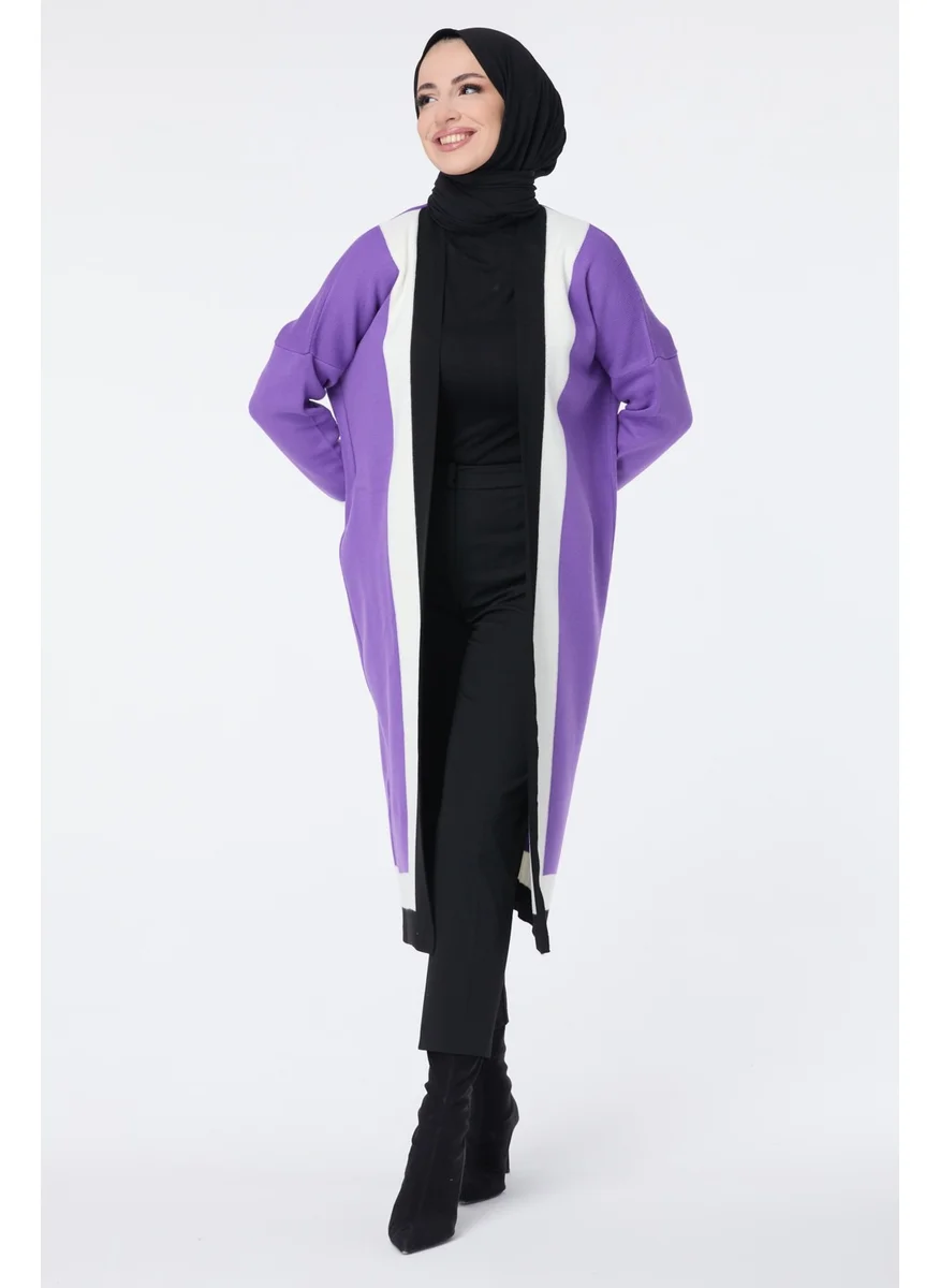 Tofisa 23734-PURPLE Knitted Cardigan