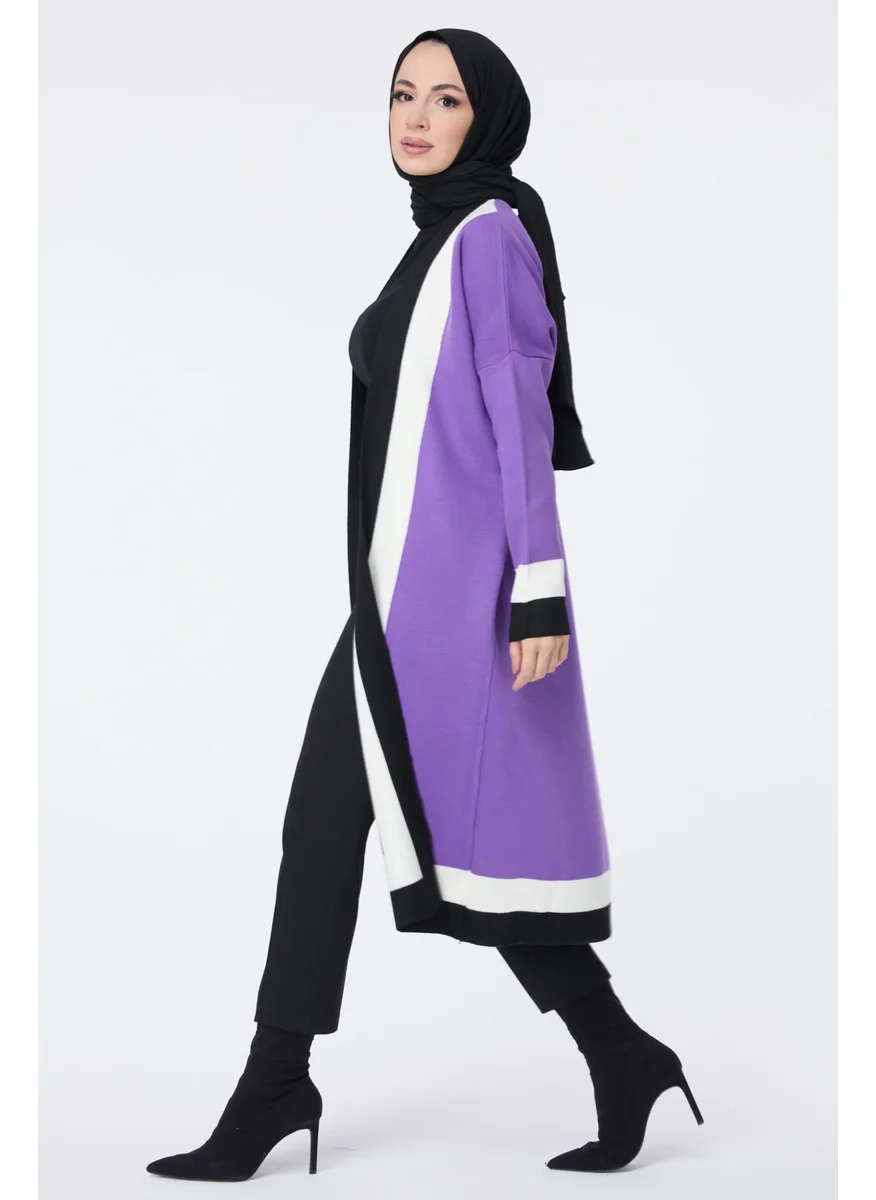 Tofisa 23734-PURPLE Knitted Cardigan