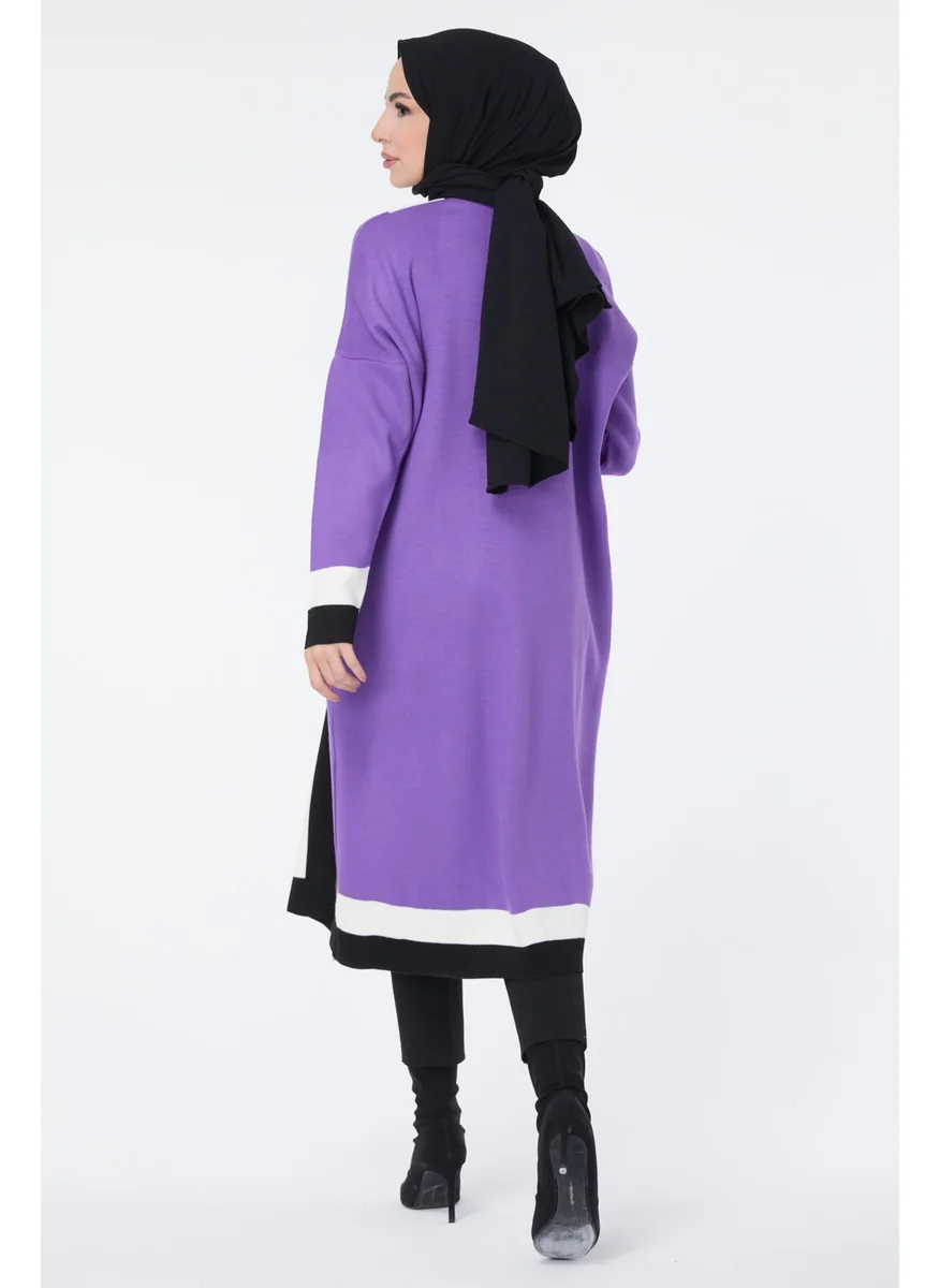 Tofisa 23734-PURPLE Knitted Cardigan