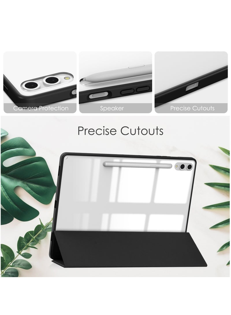 Case Compatible With Samsung Galaxy Tab S9 Plus 12.4 Inch 2023 with Pencil Holder Clear Transparent Back Shell Slim Stand Shockproof Tablet Cover Auto Wake/Sleep - Image 4