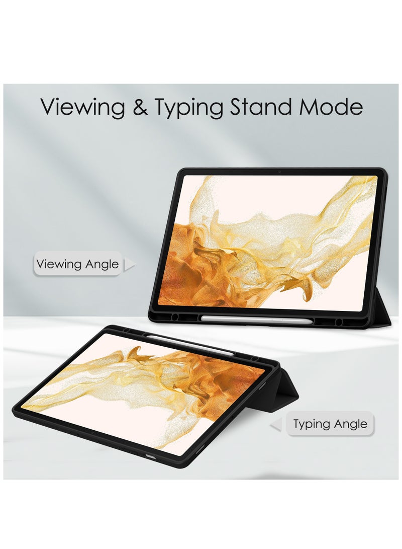 Case Compatible With Samsung Galaxy Tab S9 Plus 12.4 Inch 2023 with Pencil Holder Clear Transparent Back Shell Slim Stand Shockproof Tablet Cover Auto Wake/Sleep - Image 3