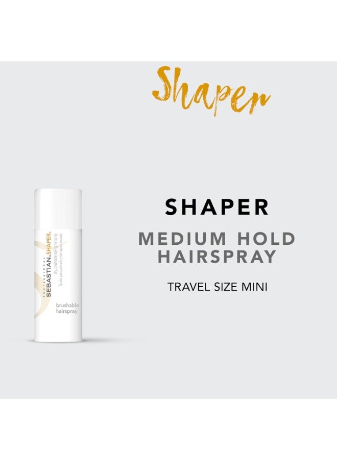Sebastian Professional Shaper Mini Hairspray, 50 VOC% | Flexible to Medium Hold | Brushable with Control | Travel Size, 1.5 oz - Image 4