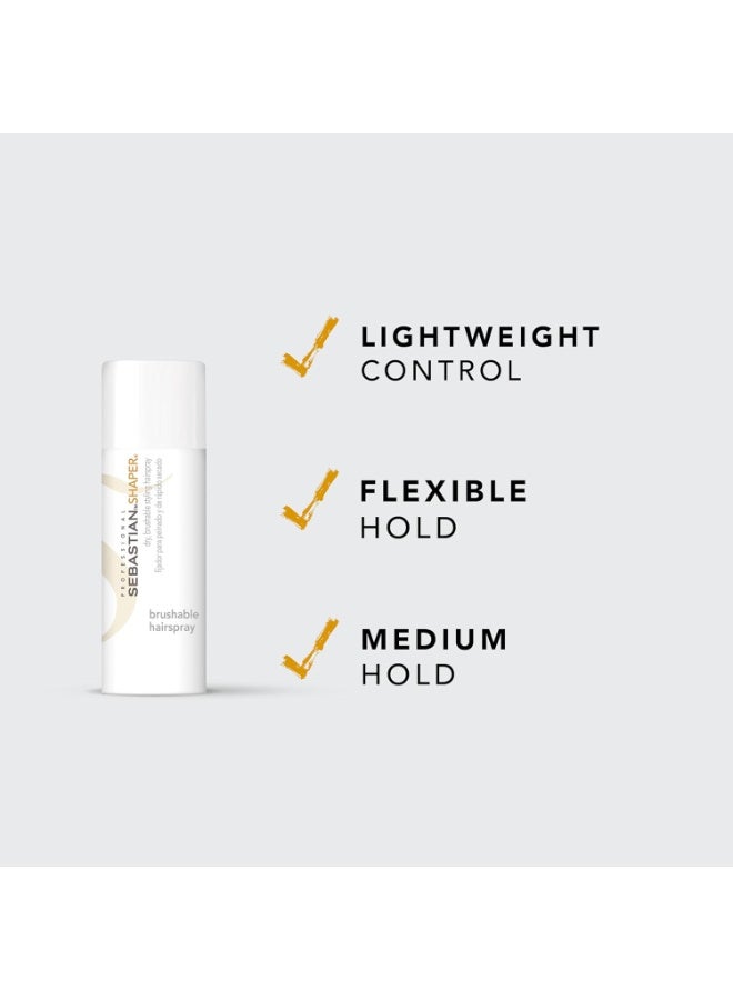 Sebastian Professional Shaper Mini Hairspray, 50 VOC% | Flexible to Medium Hold | Brushable with Control | Travel Size, 1.5 oz - Image 3