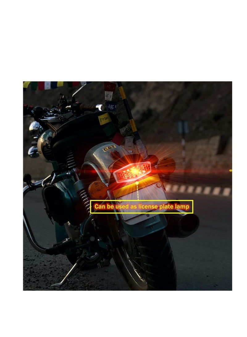 Excefore Motorcycle Tail Light, LED Tail Light with License Lamp Bracket, 12V Integrated Turn Signals & Brake Stop Light Universal for Motorbike Dirt Bike Scooter ATV(Black)  - Image 4