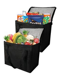 Excefore 2 Insulated Reusable Grocery Bag with Zippered Top, XL, Large, Frozen Foods Cold, Cooler Shopping Accessories, Insullated Bags  - Image 1