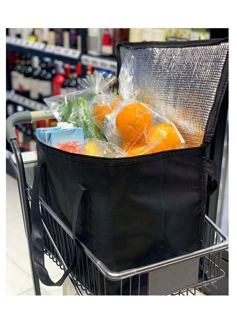 Excefore - 2 Insulated Reusable Grocery Bag with Zippered Top, XL, Large, Frozen Foods Cold, Cooler Shopping Accessories, Insullated Bags - Image 1