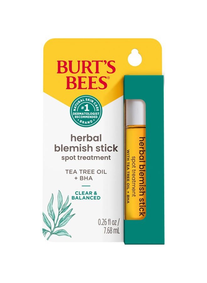 Burt's Bees Herbal Blemish Stick, 0.26 Fl Oz (Pack of 2), Tea Tree Oil Infused, Soothing, Exfoliating, Cleansing, Unisex - Image 1