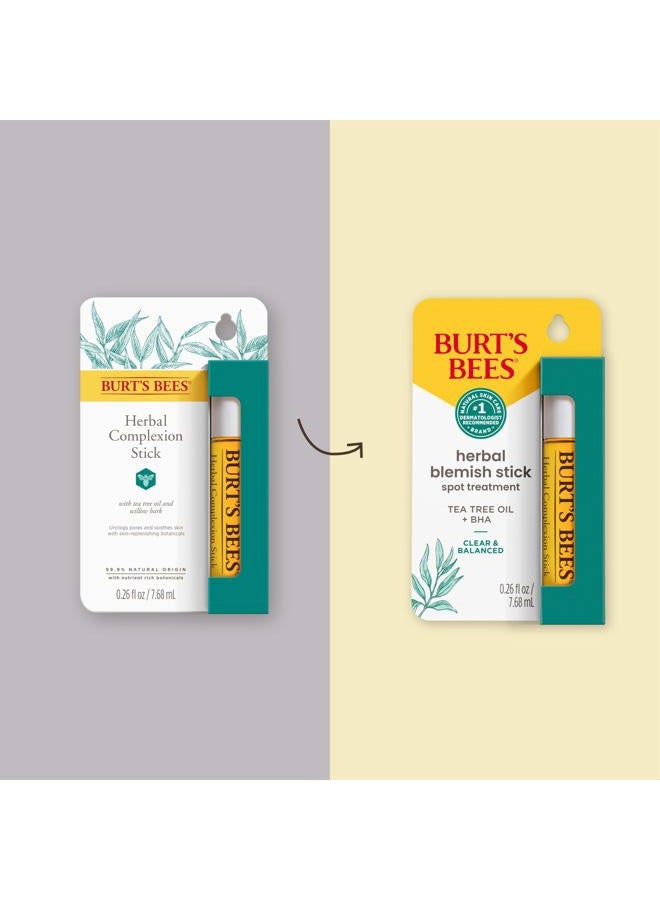 Burt's Bees Herbal Blemish Stick, 0.26 Fl Oz (Pack of 2), Tea Tree Oil Infused, Soothing, Exfoliating, Cleansing, Unisex - Image 2