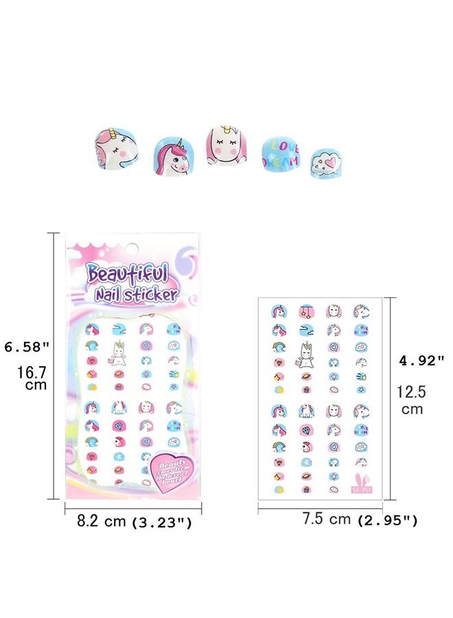 Quantum 6 Sheet Unicorn Nail Art Stickers Decals 3D Self-Adhesive Star Crown Decals - 270+ Cute Nail Design Accessories for Women and Girls DIY Nail Art Decoration (Multicolor) - Image 2