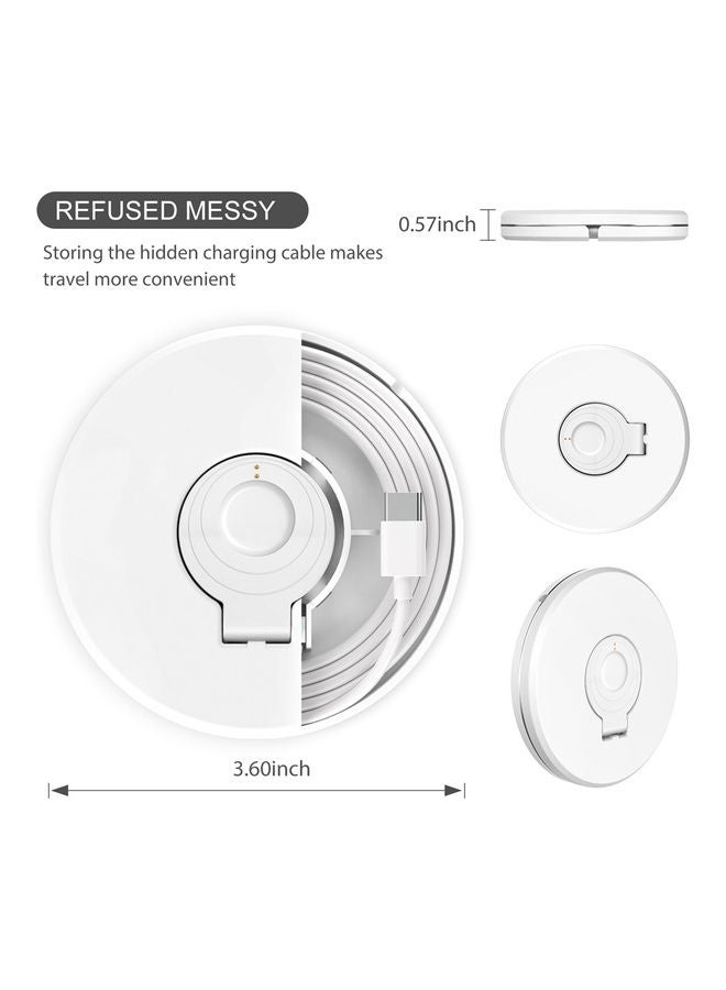 Portable Watch Charger Stand With Charging Cable For Fossil Gen 4/Gen 5 White - Image 5