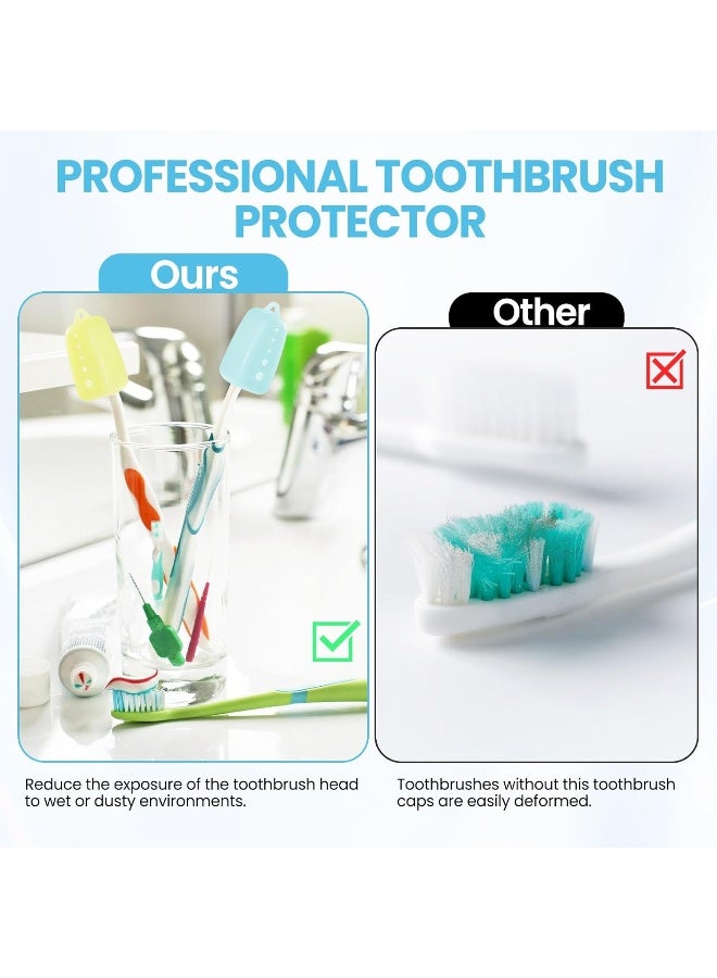 Lapfoon 6 Packs Silicone Toothbrush Covers Tooth Brush Cover Cap for Electric Manual Toothbrushes Toothbrush Travel Essentials - Image 5