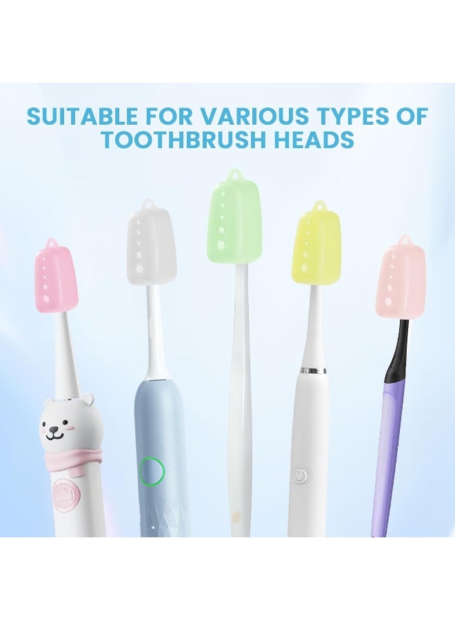 Lapfoon 6 Packs Silicone Toothbrush Covers Tooth Brush Cover Cap for Electric Manual Toothbrushes Toothbrush Travel Essentials - Image 2