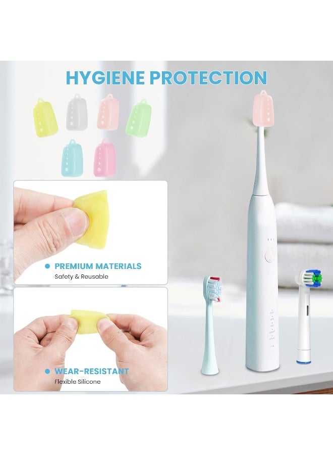 Lapfoon 6 Packs Silicone Toothbrush Covers Tooth Brush Cover Cap for Electric Manual Toothbrushes Toothbrush Travel Essentials - Image 4