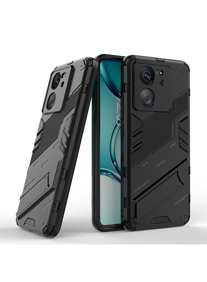 Case Compatible with Xiaomi 13T / Xiaomi 13T Pro, Shockproof Cases with Kickstand Magnet Stand, Anti-Fall Drop Protection, PC+TPU High Quality Grade Protective Tough Hard Phone Cover, Black - Image 1