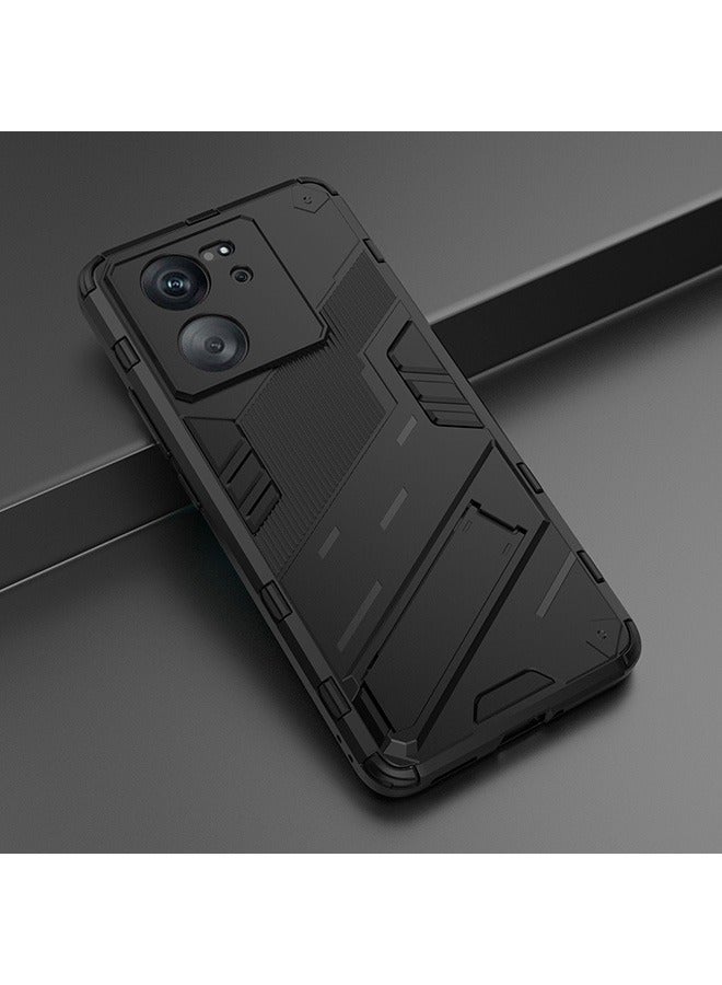 Case Compatible with Xiaomi 13T / Xiaomi 13T Pro, Shockproof Cases with Kickstand Magnet Stand, Anti-Fall Drop Protection, PC+TPU High Quality Grade Protective Tough Hard Phone Cover, Black - Image 4