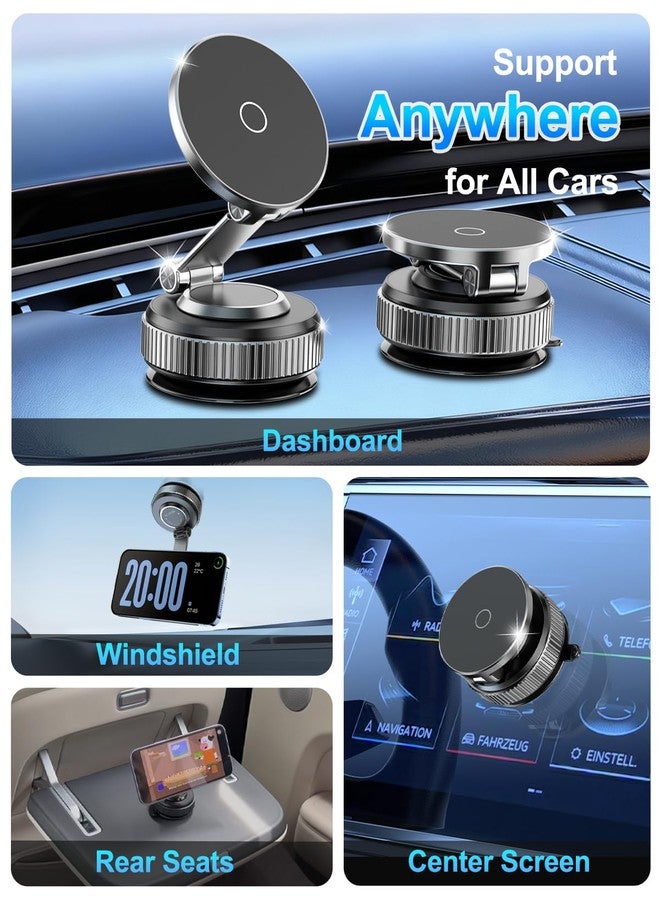 WEKEFON Car Phone Holder for Magsafe,360° Adjustable Suction Cup Phone Mount,Foldable Suction Cup Phone Mount,Phone Holders for Your Car for iPhone 16 15 14 13 12 Pro Max Plus (Black-K003) - Image 5