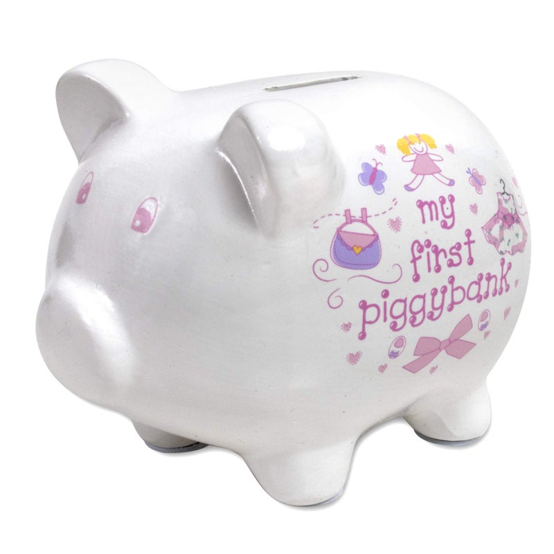 Baby Essentials My First Piggy Bank, Baby's First Piggy Banks for Boys and Girls (Pink) - Image 1