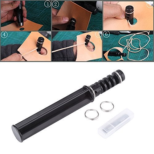 Hilitand Leather Lace Maker, Leather craft Cutting DIY Swivel Leather Strip Hand Cutter Craft Tools with 3 Blade - Image 4