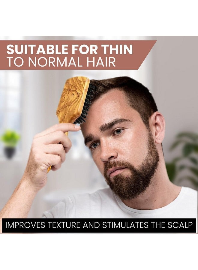 SHASH Since 1869 Hand Made In Germany - Robust Craftsman 100% Boar Bristle Hair Brush For Men, Suitable For Thin To Normal Hair, Firm, Naturally Conditions Hair, Improves Texture And Stimulates The Scalp - Image 3