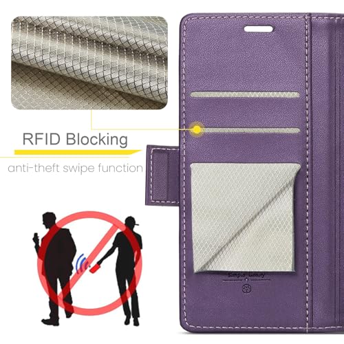 Rerzoiro for Samsung Galaxy Z Fold 7 Case, Premium PU Leather Wallet Case Flip Cover with [RFID Blocking][Card Holder][Stand Function] Shockproof Protective for Samsung Galaxy Z Fold 7, Purple - Image 2