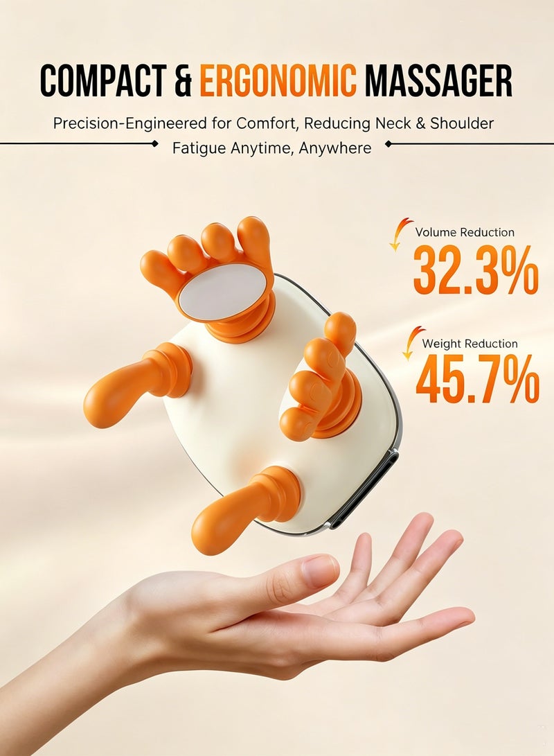 Neck and Shoulder Massager, A New Type of Bionic Heated Massager, Portable Acupressure Neck and Back Massager, Electric Deep Tissue 4d Kneading Massage, Simulated Human Hand Design, Relieves Pain and Relaxes Muscles - Image 2