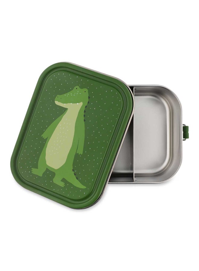 Trixie Stainless Steel Kids Lunch Box Large - 2-Compartment - Mr. Alligator - Image 2