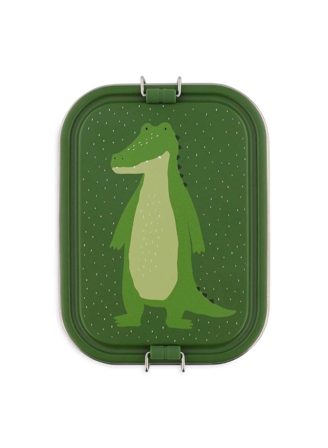 Trixie Stainless Steel Kids Lunch Box Large - 2-Compartment - Mr. Alligator - Image 1