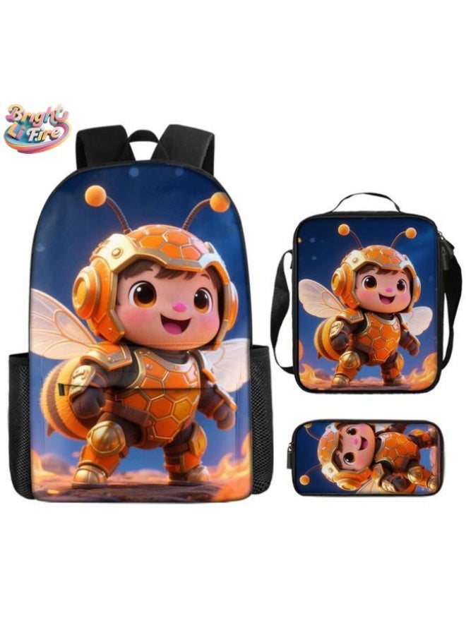 Bright Li Fire Unlock the new fashion of childish fun! Three-piece set of bags, cartoon elements for children and teenagers (students, children, friends' outings, mountain climbing, schooling, etc. can be used) - 40 - Image 1