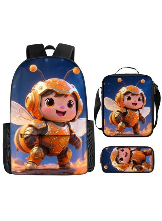 Bright Li Fire Unlock the new fashion of childish fun! Three-piece set of bags, cartoon elements for children and teenagers (students, children, friends' outings, mountain climbing, schooling, etc. can be used) - 40 - Image 2