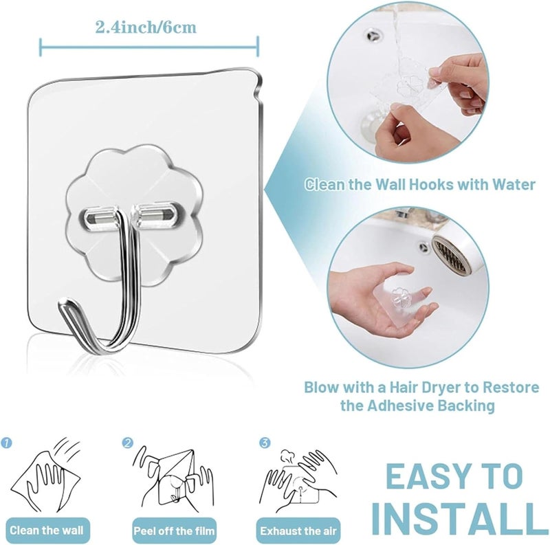 Zulaxy خطافات حائط لاصقة على شكل زهور من ، عبوة من 20 قطعة، خطافات ثقيلة لتعليق الحائط، قوية | خطافات لاصقة ذاتية للحائط | خطاف حائط مقاوم للماء لتعليق المعاطف والمفاتيح والأشياء الثقيلة - Image 4