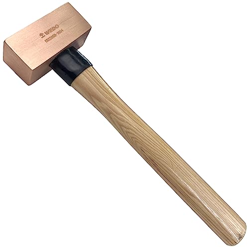 WEDO Copper Sledge Hammer 1lb Strike Drilling Hammer with Wooden Handle Club hammer Crack Hammer Double Face Copper Hammer DieForged Corrosion Resistant 12 Length - Image 1