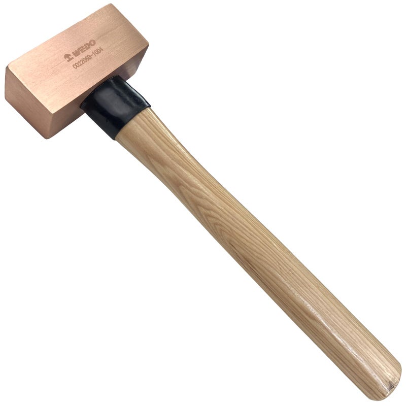 WEDO Copper Sledge Hammer 1lb Strike Drilling Hammer with Wooden Handle Club hammer Crack Hammer Double Face Copper Hammer DieForged Corrosion Resistant 12 Length - Image 2