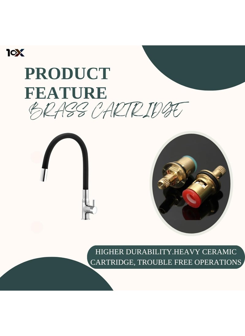 10X 10X Brass Flexible Swan Neck Black Grey Spout BW1899 for WashbasinKitchen Table Mounted  - Image 3