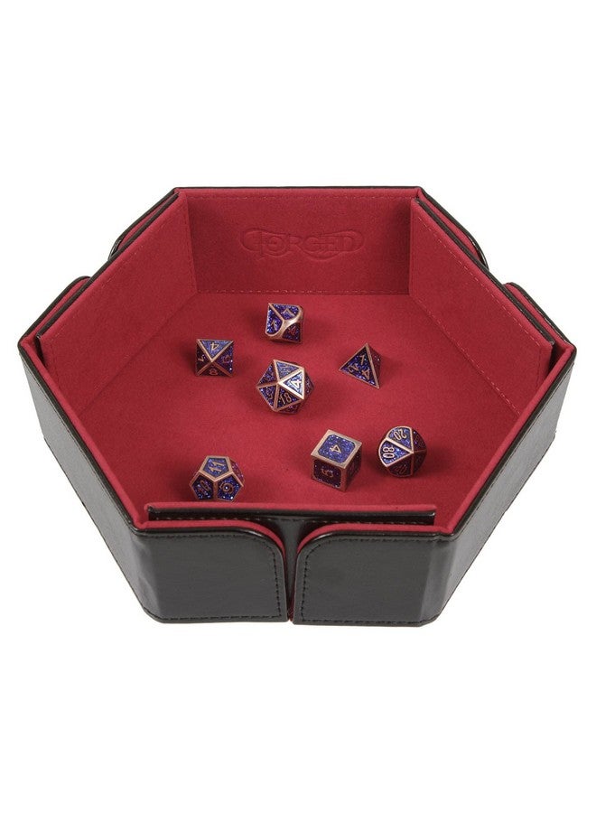 Forged Dice Co. 6.5 Inch Magnetic Folding Dice Tray - Portable Folding Dice Rolling Tray for use as DND Dice Tray D&D Dice Tray or Dice Game - Quiets Rolling Metal Dice and Folds Flat - Red - Image 2