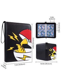 ESSEN Pokemon Cards Binder Holder Carrying Case For Pokemon Cards Portable Trading Cards Holder Collector Album Holder Holds 400 Cards With 50 Removable Sheets And 4 Pockets  - Image 2