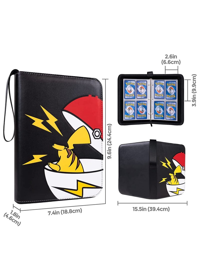 ESSEN Pokemon Cards Binder Holder Carrying Case For Pokemon Cards Portable Trading Cards Holder Collector Album Holder Holds 400 Cards With 50 Removable Sheets And 4 Pockets  - Image 2