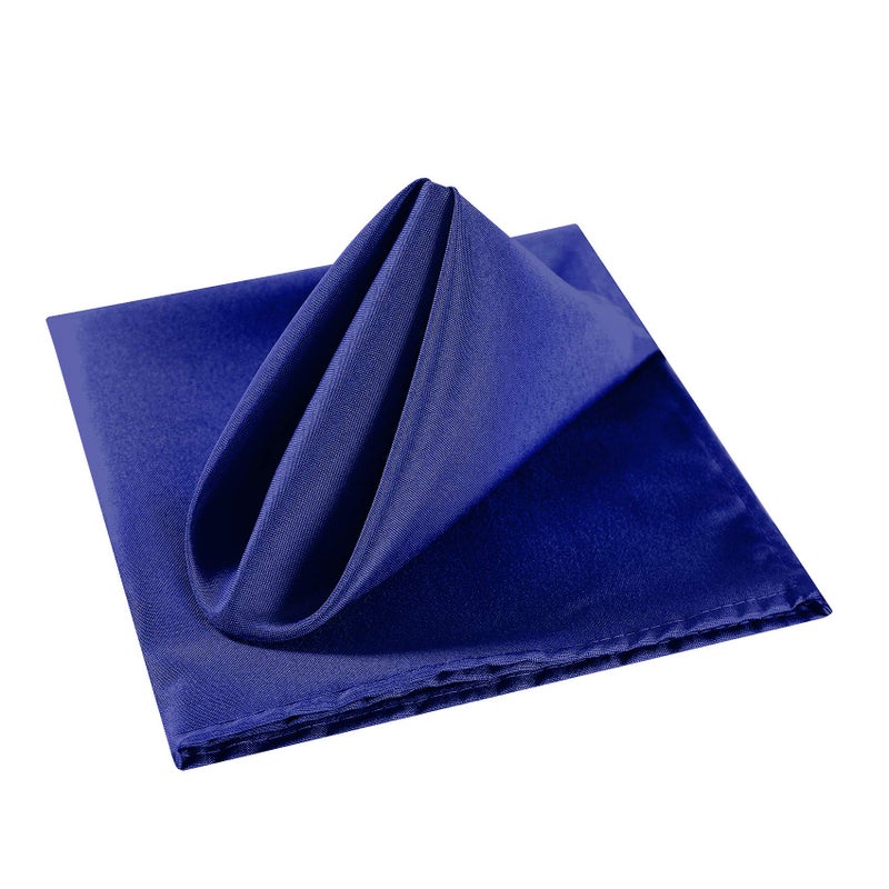 Cupuamon القماش المناديل 20x20 بوصة قابلة للغسل من المناديل اللاحقة اللاتينية للمناديل لذات الطاولة الناعمة لحفل حفل الزفاف (Royal Blue 100pcs)  - Image 3