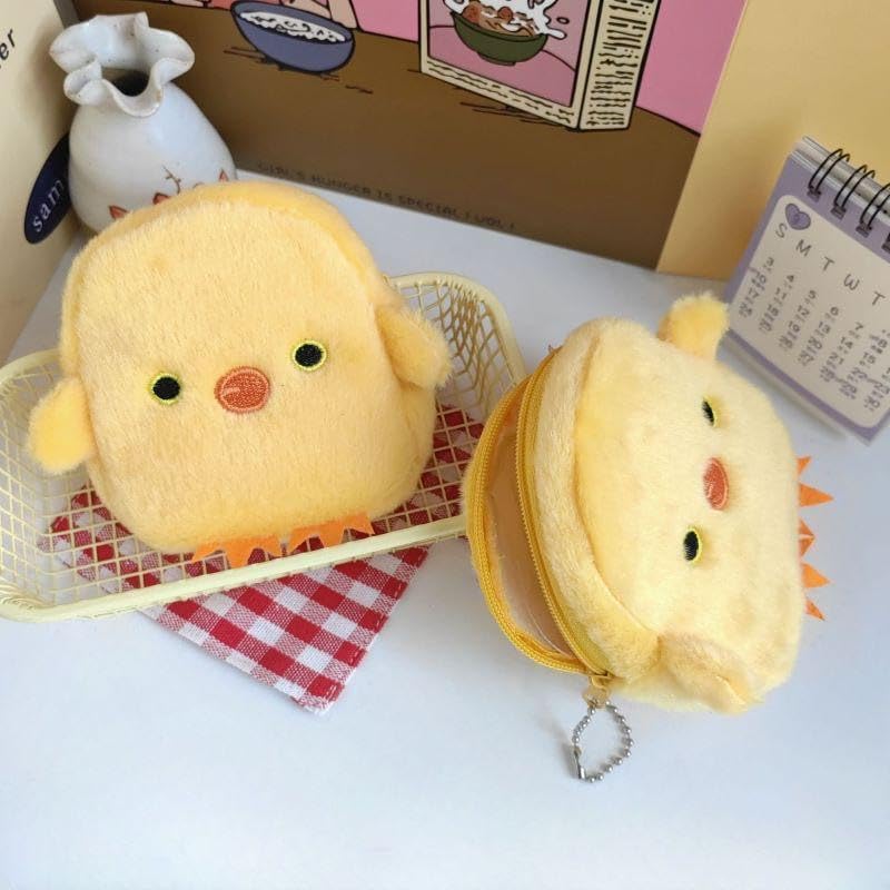 YSSZAM 1Pc Yellow Cute Cartoon Coin Purse,Creative Chicken Pig Avocado Fruit Shape Bag for Girls Mini Zipper Purse Wallets Women's Coin Purses and Pouches - Image 4