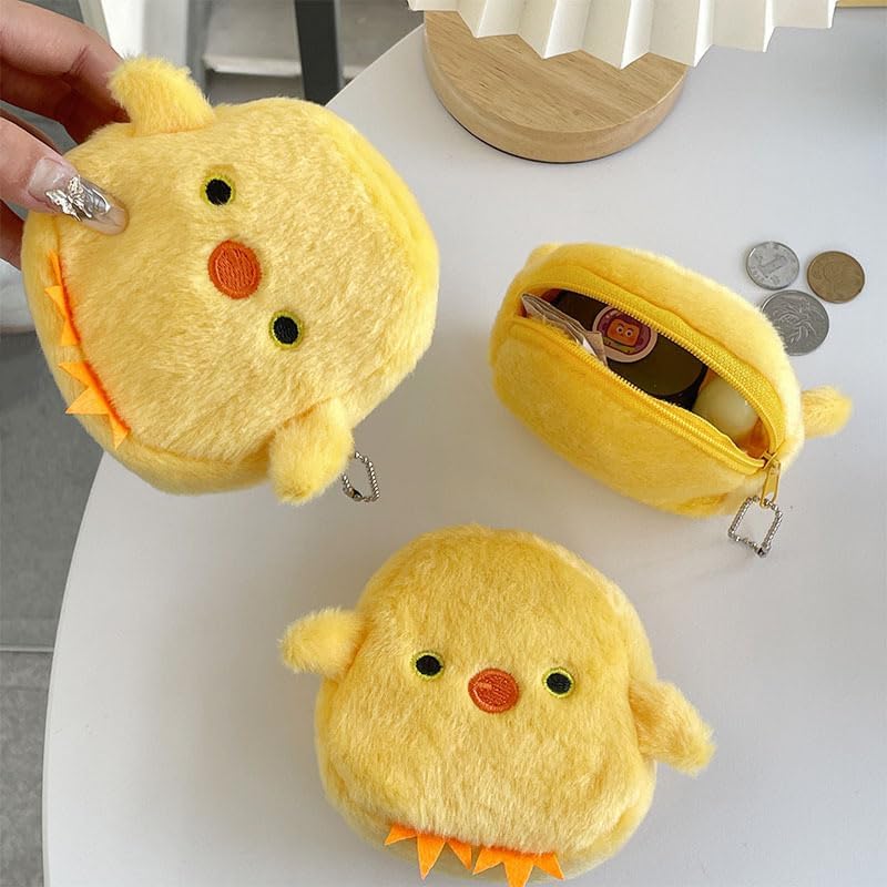 YSSZAM 1Pc Yellow Cute Cartoon Coin Purse,Creative Chicken Pig Avocado Fruit Shape Bag for Girls Mini Zipper Purse Wallets Women's Coin Purses and Pouches - Image 5