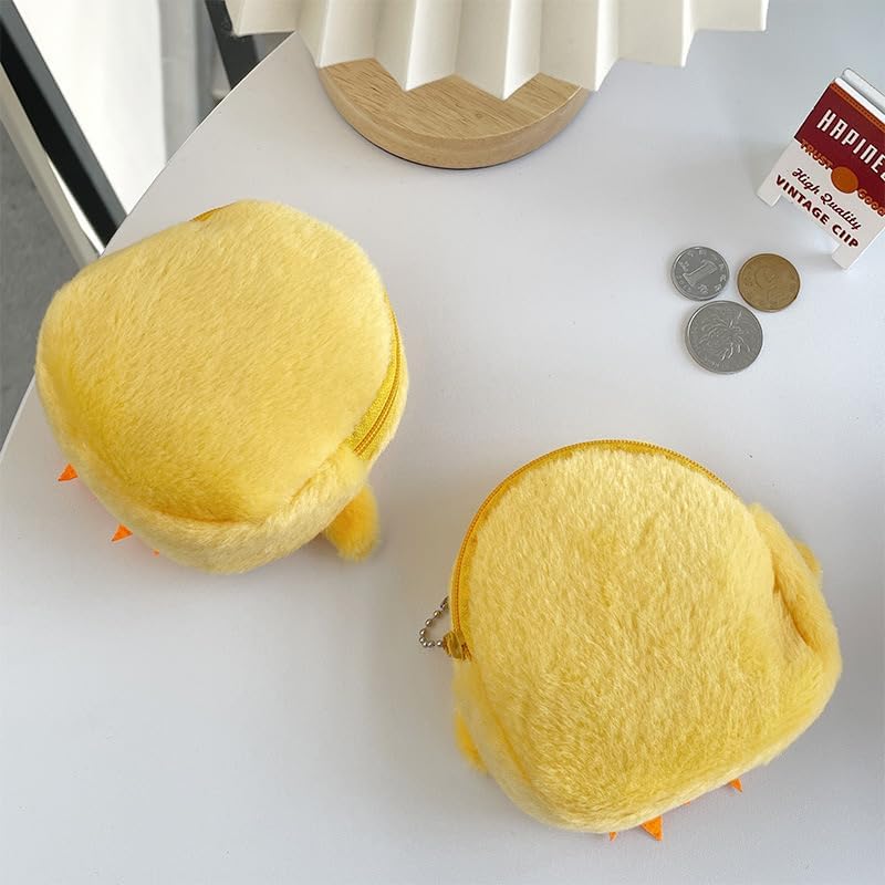 YSSZAM 1Pc Yellow Cute Cartoon Coin Purse,Creative Chicken Pig Avocado Fruit Shape Bag for Girls Mini Zipper Purse Wallets Women's Coin Purses and Pouches - Image 3