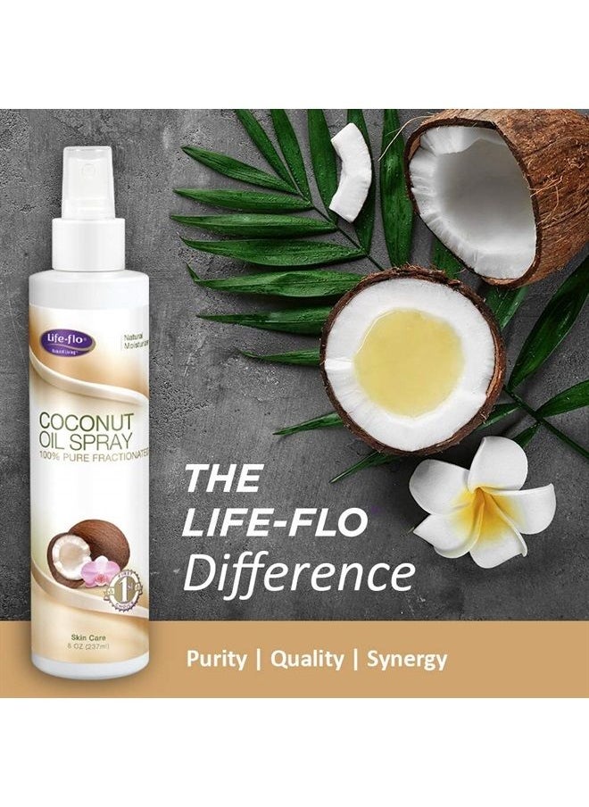 Life-flo - Life-flo Coconut Oil Spray, 100% Pure and Fractionated | Light, Fast-Absorbing Moisturizer for Dry Skin and Hair | 8oz - Image 1