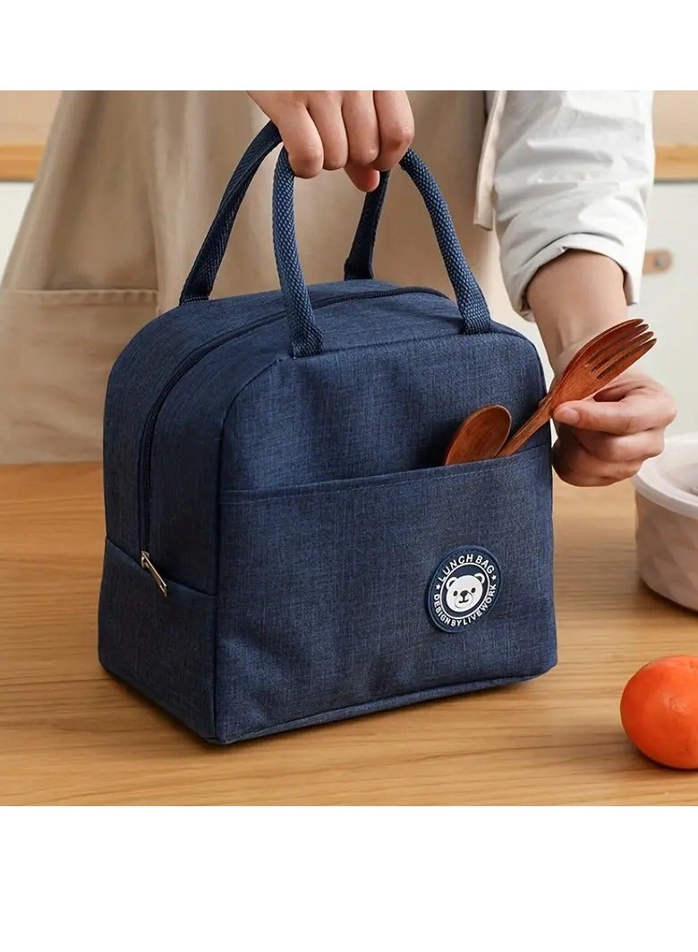 PAMEER 1pc Insulated Lunch Bag With Bear Pattern - Waterproof And Portable For School And Office - Keeps Food Fresh and, for Women, Man, Office, School, College, Beach, Picnic, Fishing, Hiking Travel. - Image 3
