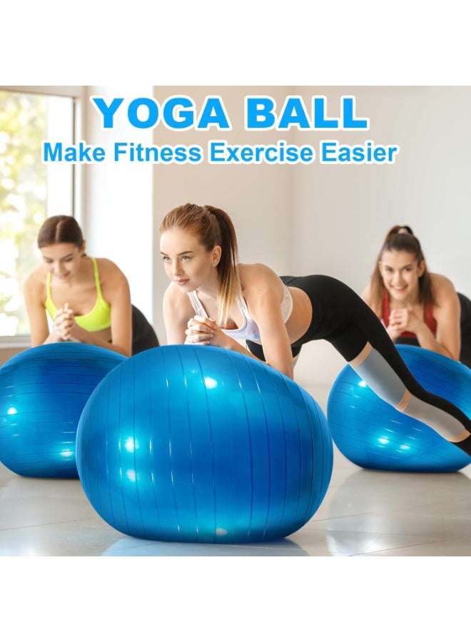 Yoga Gym Swiss Ball,Exercise Ball PVC Stability Balance Yoga Ball Chair Quick Pump for Physical Workout Pregnancy Home Office Gym Equipment - Image 5