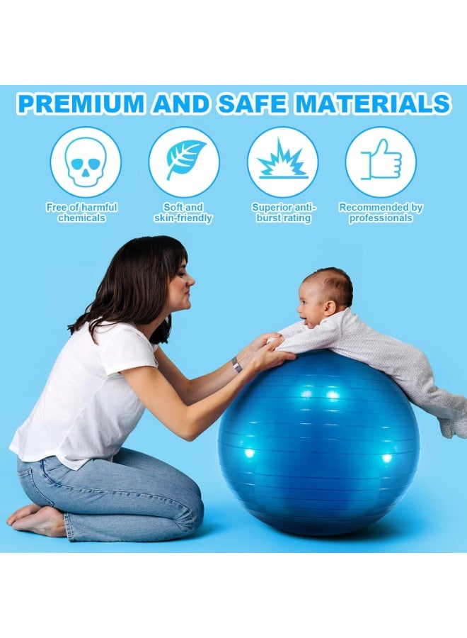 Yoga Gym Swiss Ball,Exercise Ball PVC Stability Balance Yoga Ball Chair Quick Pump for Physical Workout Pregnancy Home Office Gym Equipment - Image 4