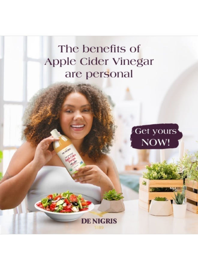 De Nigris Italian Apple Cider Vinegar 1000ml - Organic, unfiltered, with the mothers - Image 5